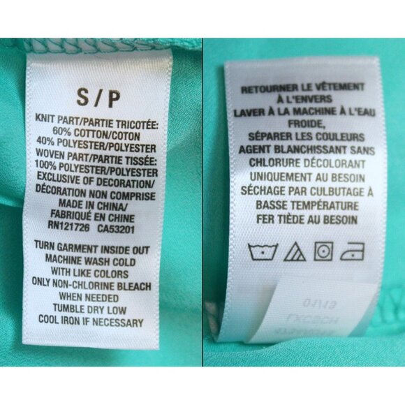 Aeropostale Teal Tank Top sz S Lace Sleeves Stretch Ruffle Casual Comfort Spring - Picture 9 of 9
